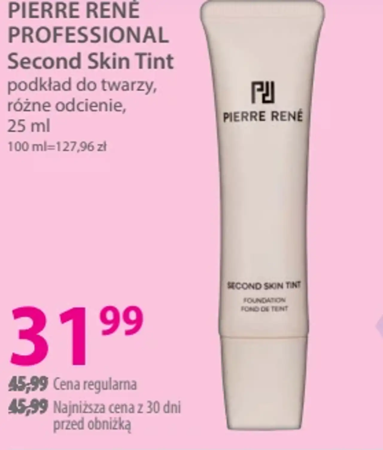PIERRE RENÉ PROFESSIONAL Second Skin Tint podkład do twarzy
