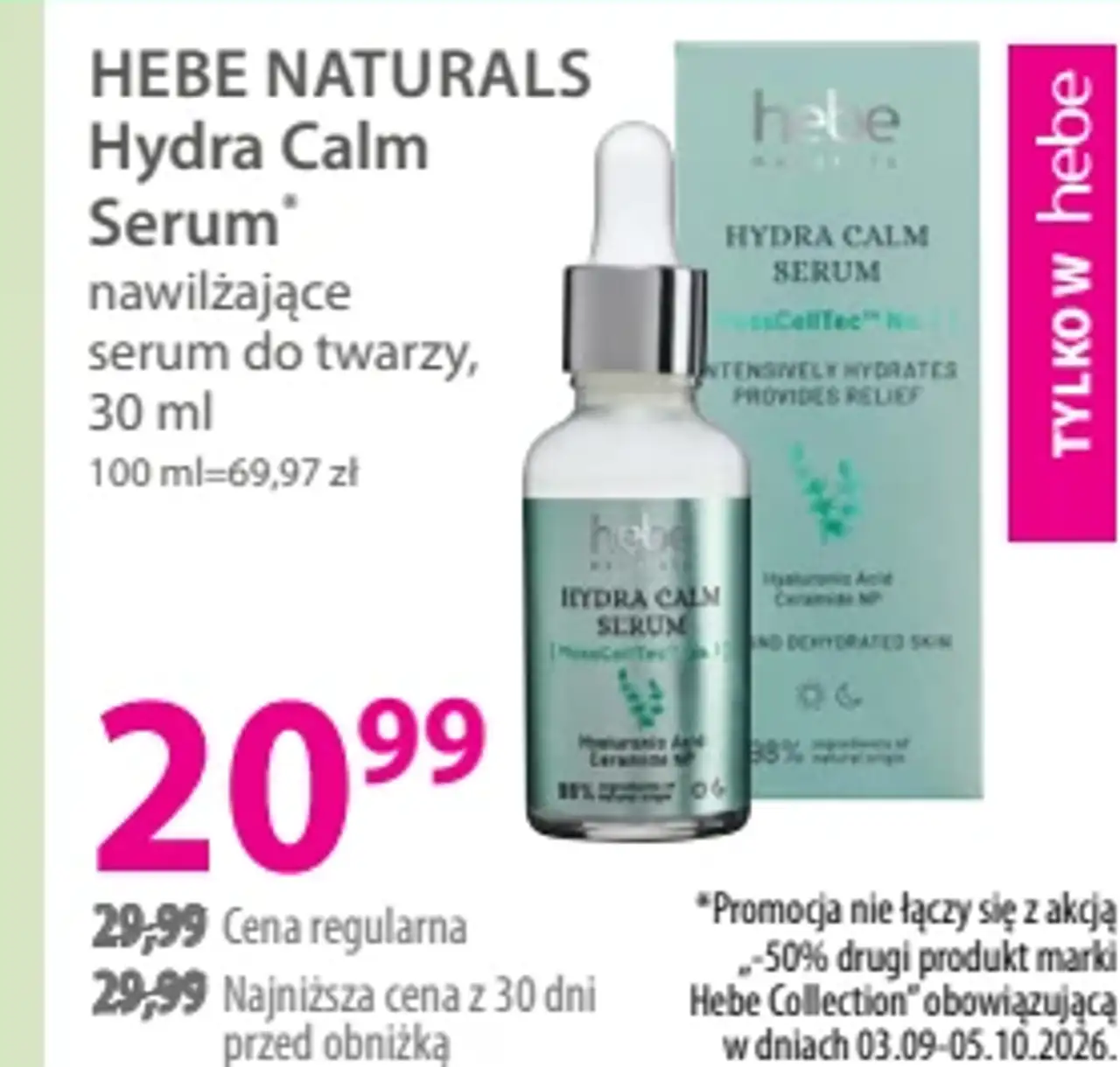 Hebe Naturals Hydra Calm Serum nawilżające serum do twarzy