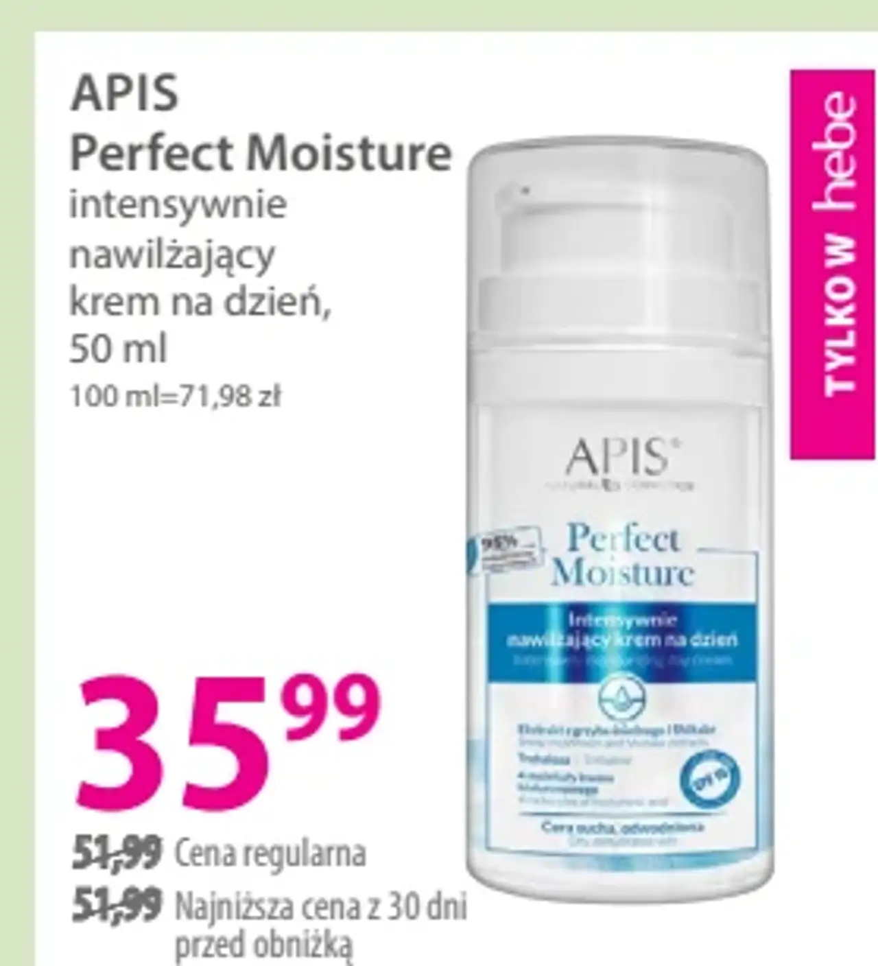 Apis Perfect Moisture intensywnie nawilżający krem na dzień