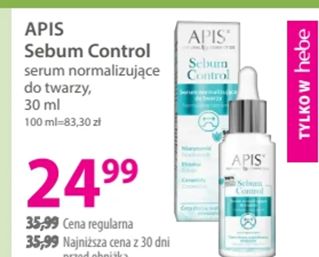APIS Sebum Control serum normalizujące do twarzy