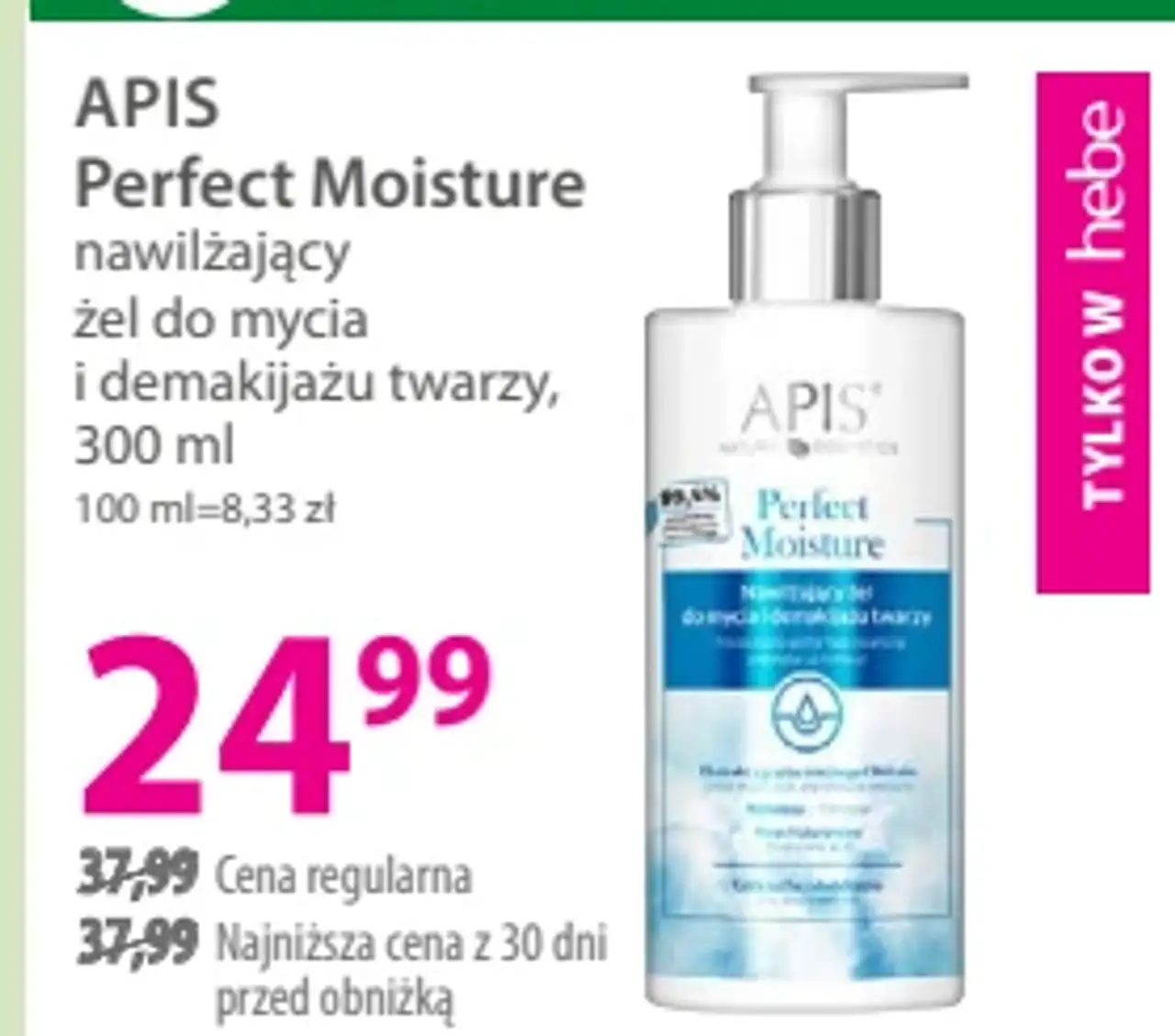 APIS Perfect Moisture nawilżający żel do mycia i demakijażu twarzy