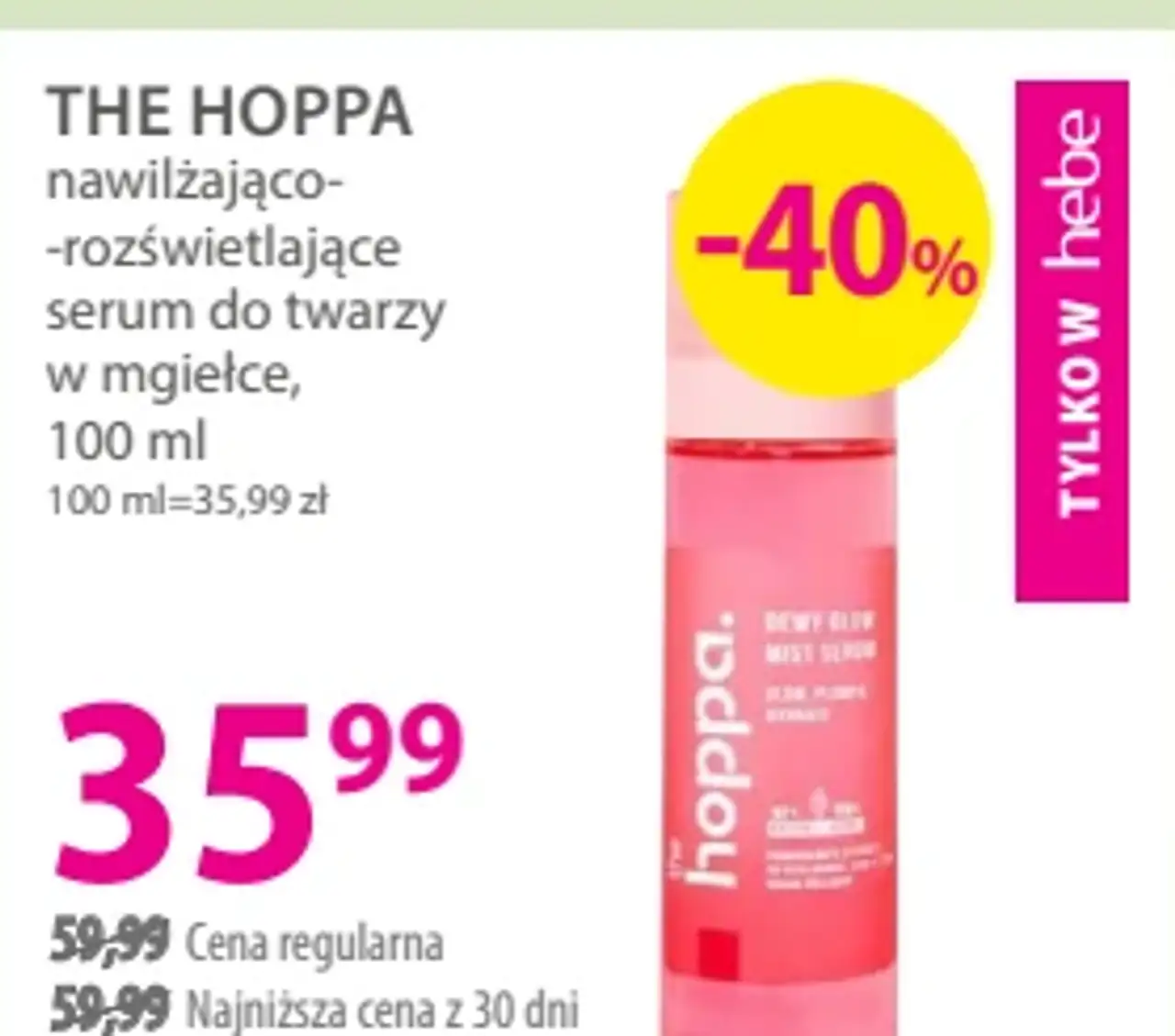 THE HOPPA nawilżająco-rozświetlające serum do twarzy w mgiełce