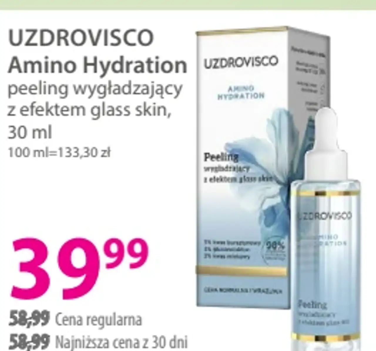 UZDROVISCO Amino Hydration peeling wygładzający z efektem glass skin