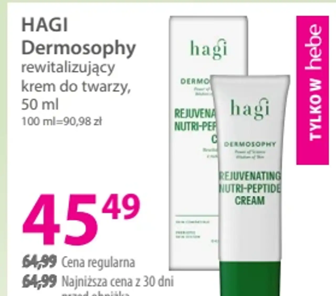 HAGI Dermosophy rewitalizujący krem do twarzy