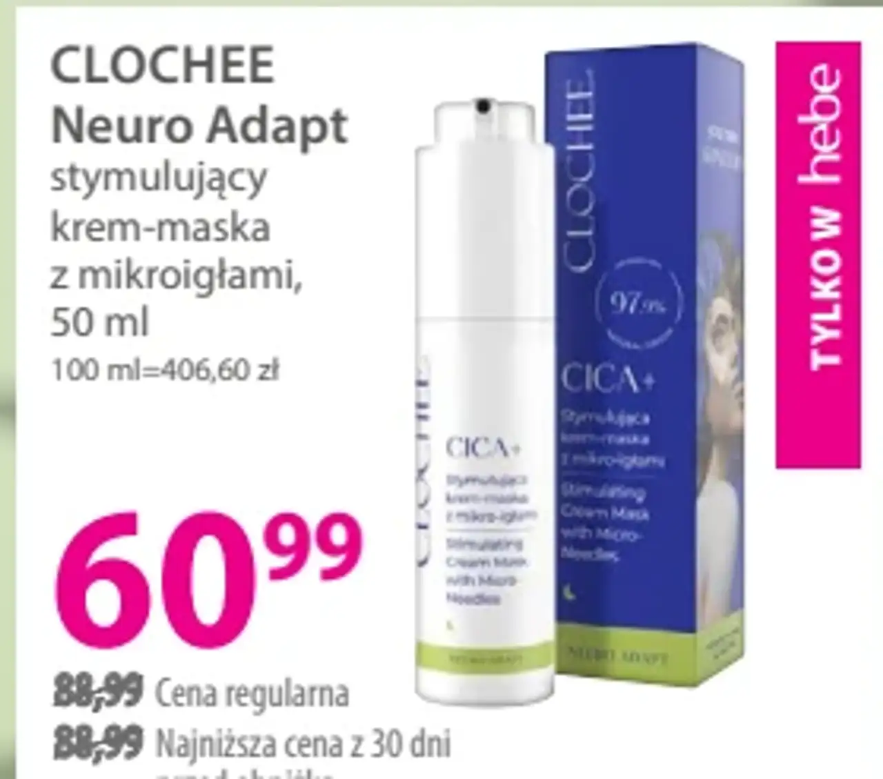 CLOCHEE Neuro Adapt stymulujący krem-maska z mikroigłami