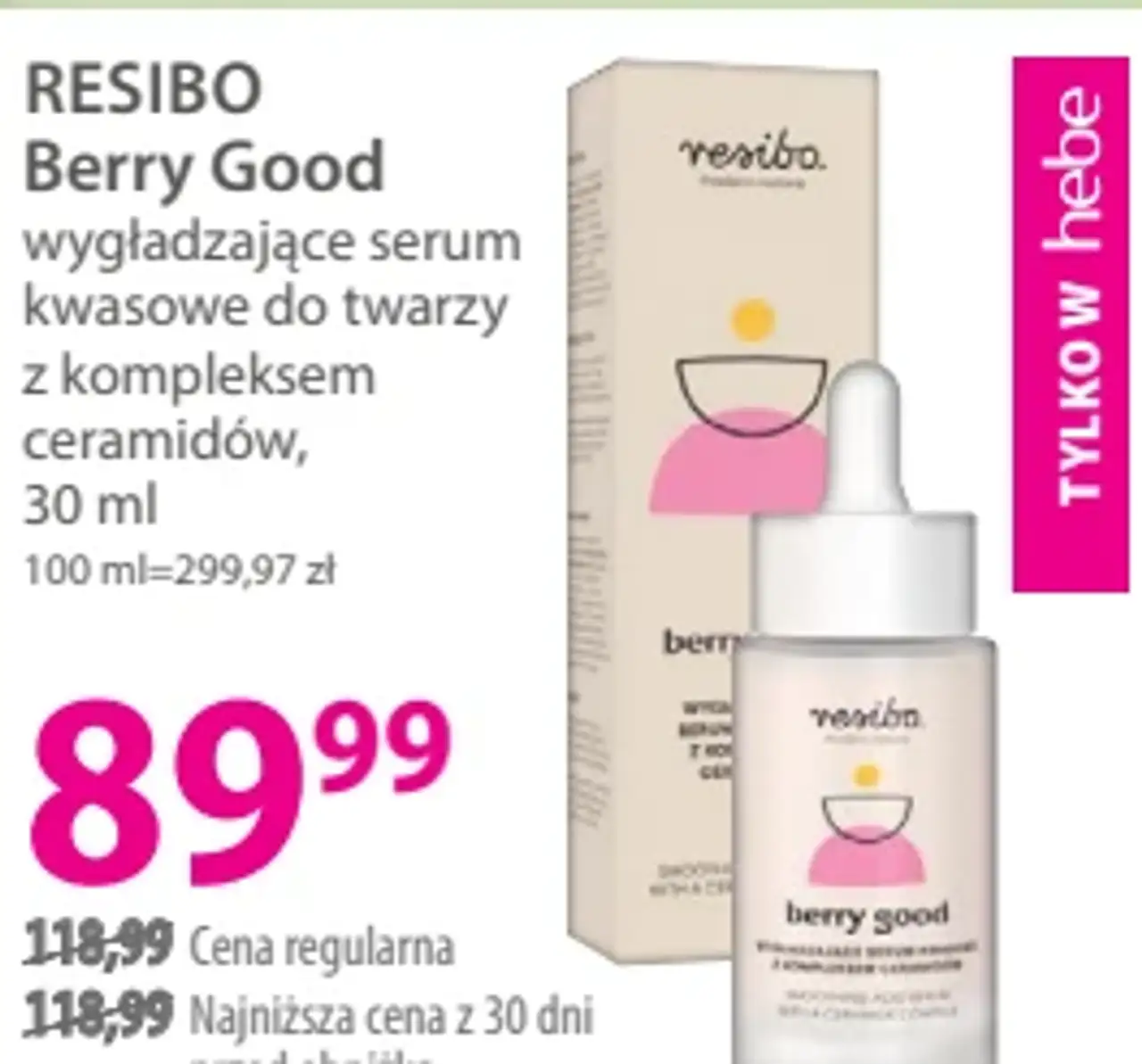 RESIBO Berry Good wygładzające serum kwasowe do twarzy z kompleksem ceramidów