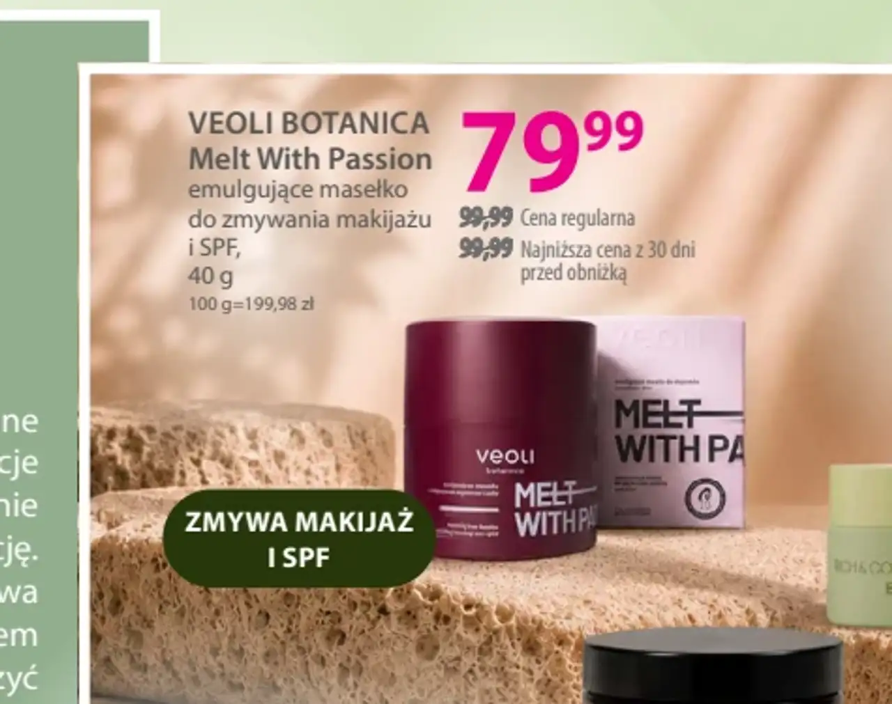 VEOLI BOTANICA Melt With Passion emulgujące masełko do zmywania makijażu i SPF