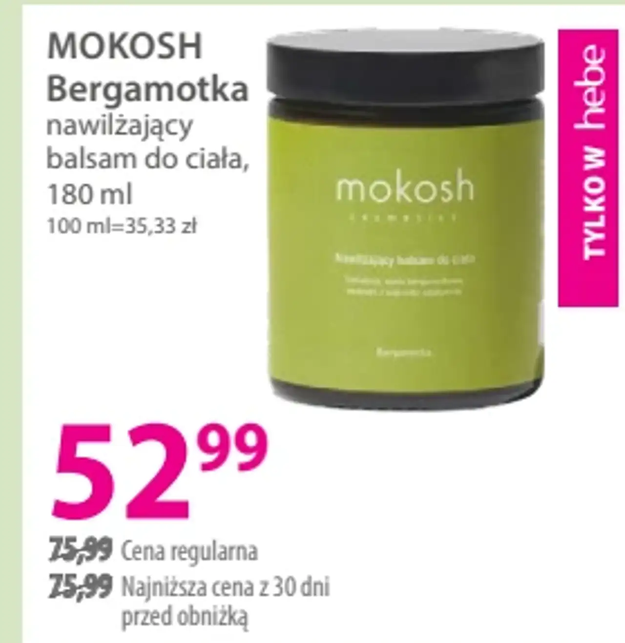 Mokosh Bergamotka nawilżający balsam do ciała