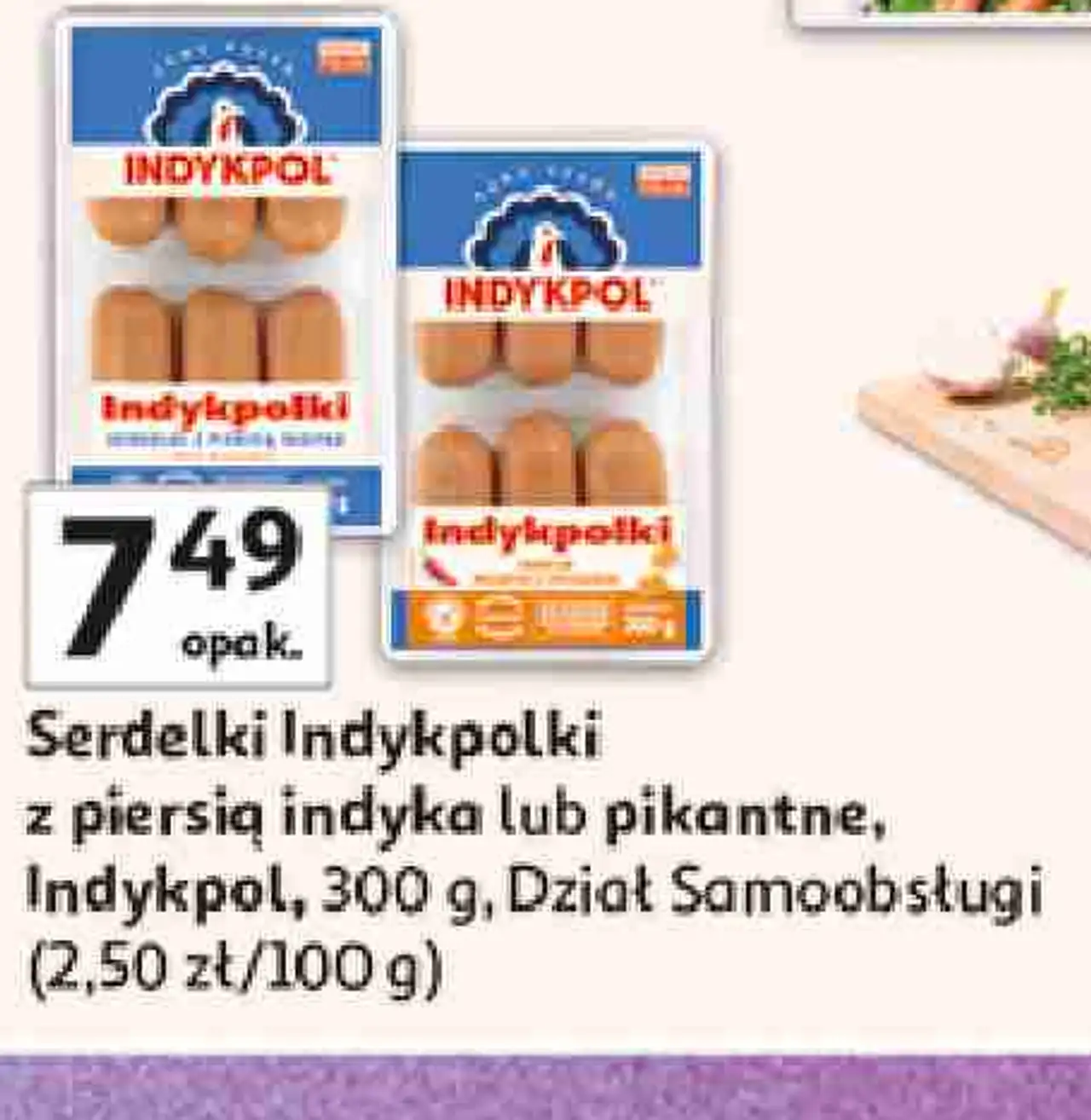 Serdelki Indykpolki z piersią indyka lub pikantne, Indykpol, 300 g
