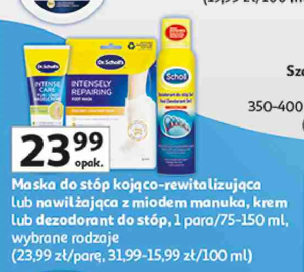 Maska do stóp, krem lub dezodorant do stóp Scholl