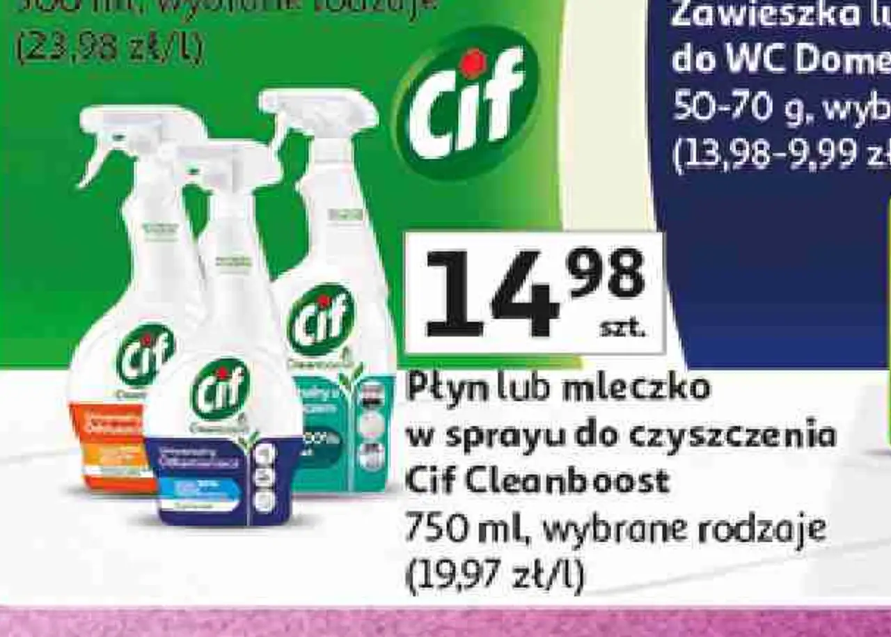 Płyn lub mleczko w sprayu do czyszczenia Cif Cleanboost
