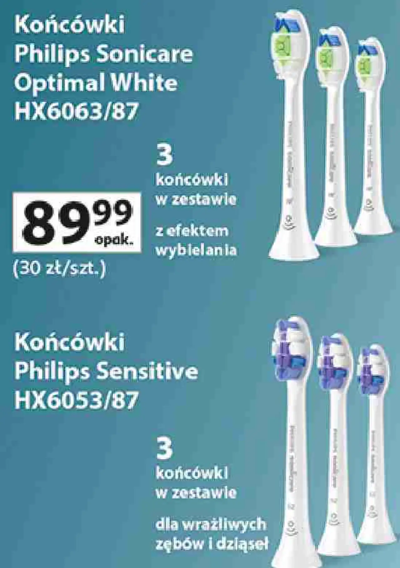 Końcówki Philips Sonicare Optimal White HX6063/87 / Sensitive HX6053/87