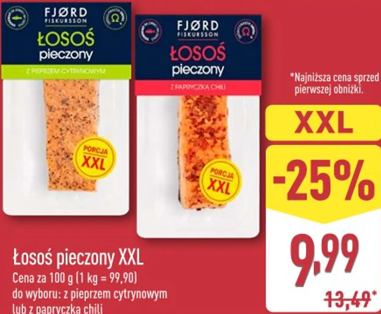 Fjord Fiskursson Łosoś pieczony XXL z pieprzem cytrynowym lub z papryczką chili