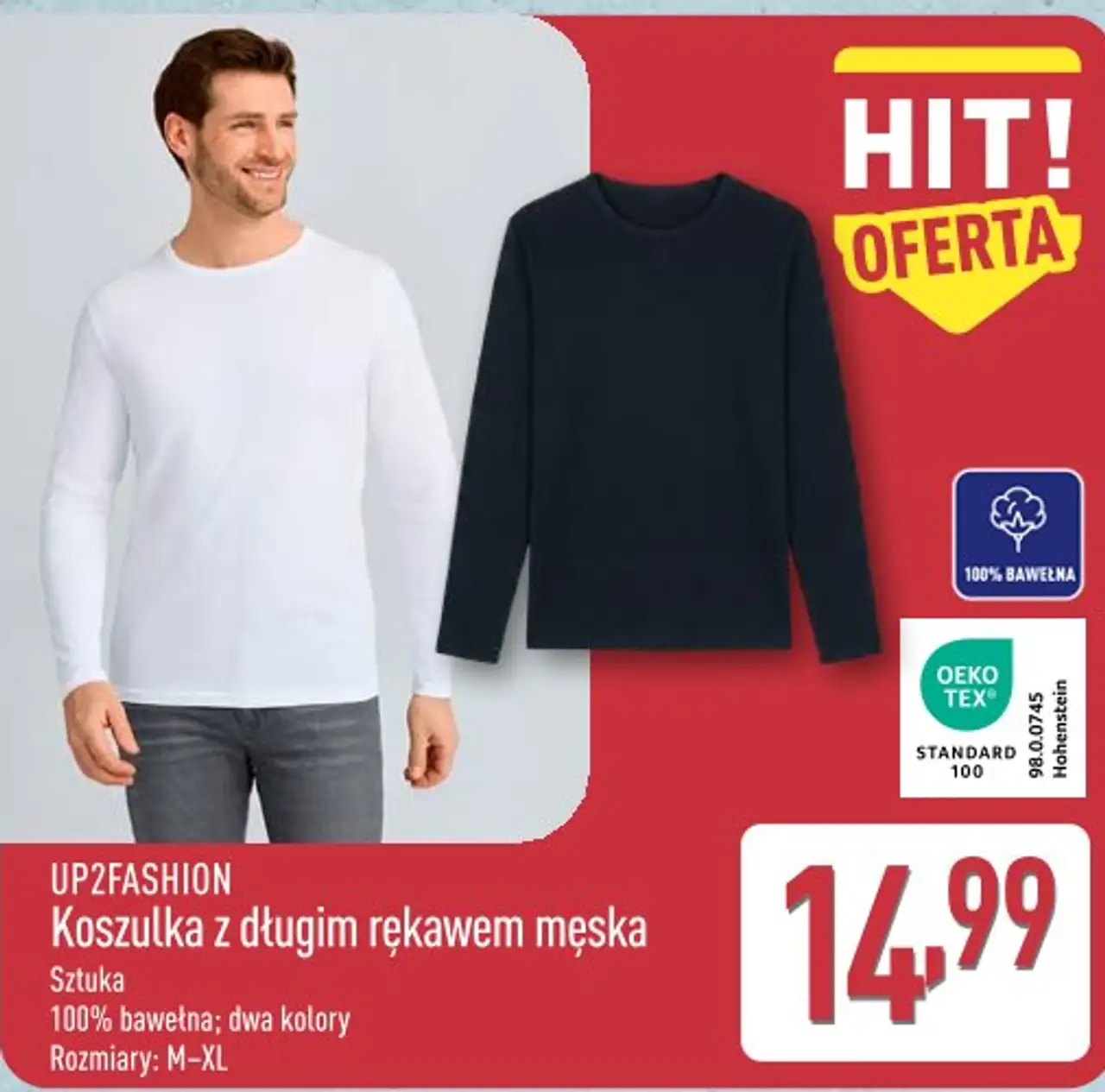 UP2FASHION Koszulka z długim rękawem męska