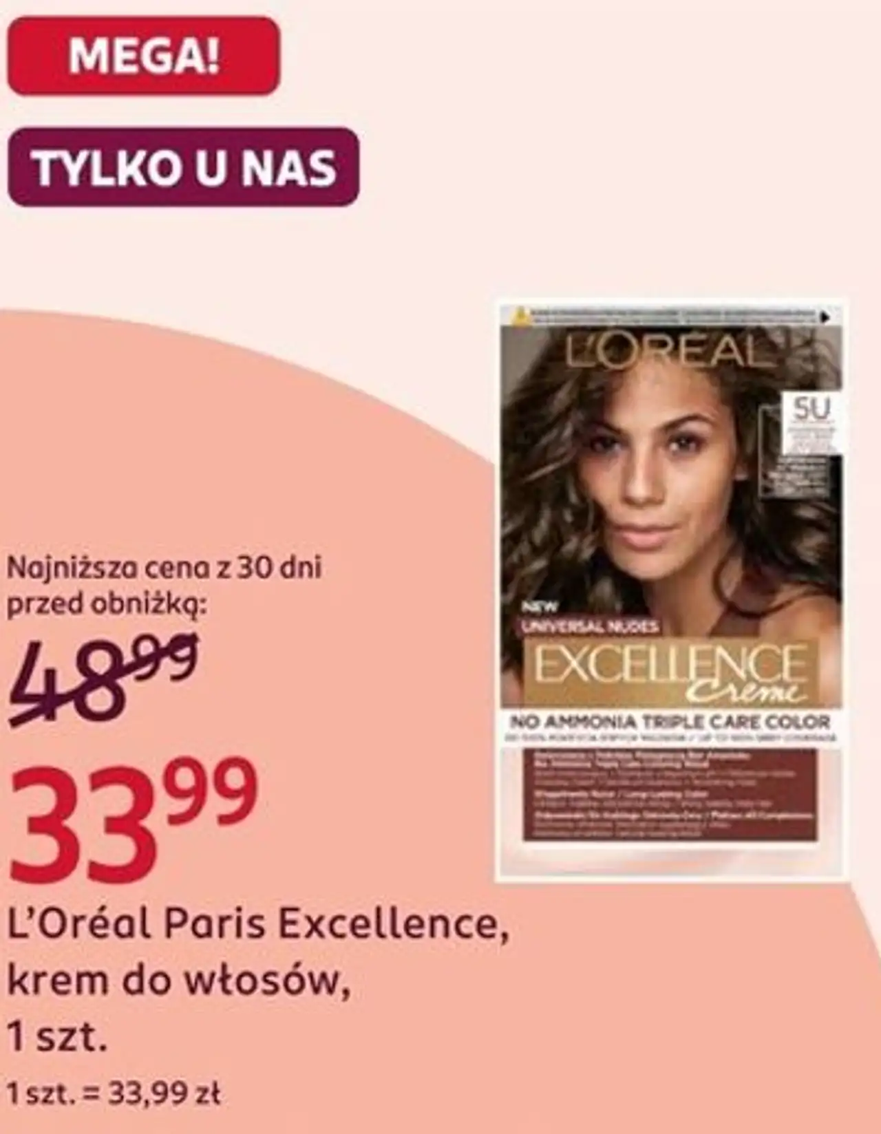 L'Oréal Paris Excellence, krem do włosów, 1 szt.