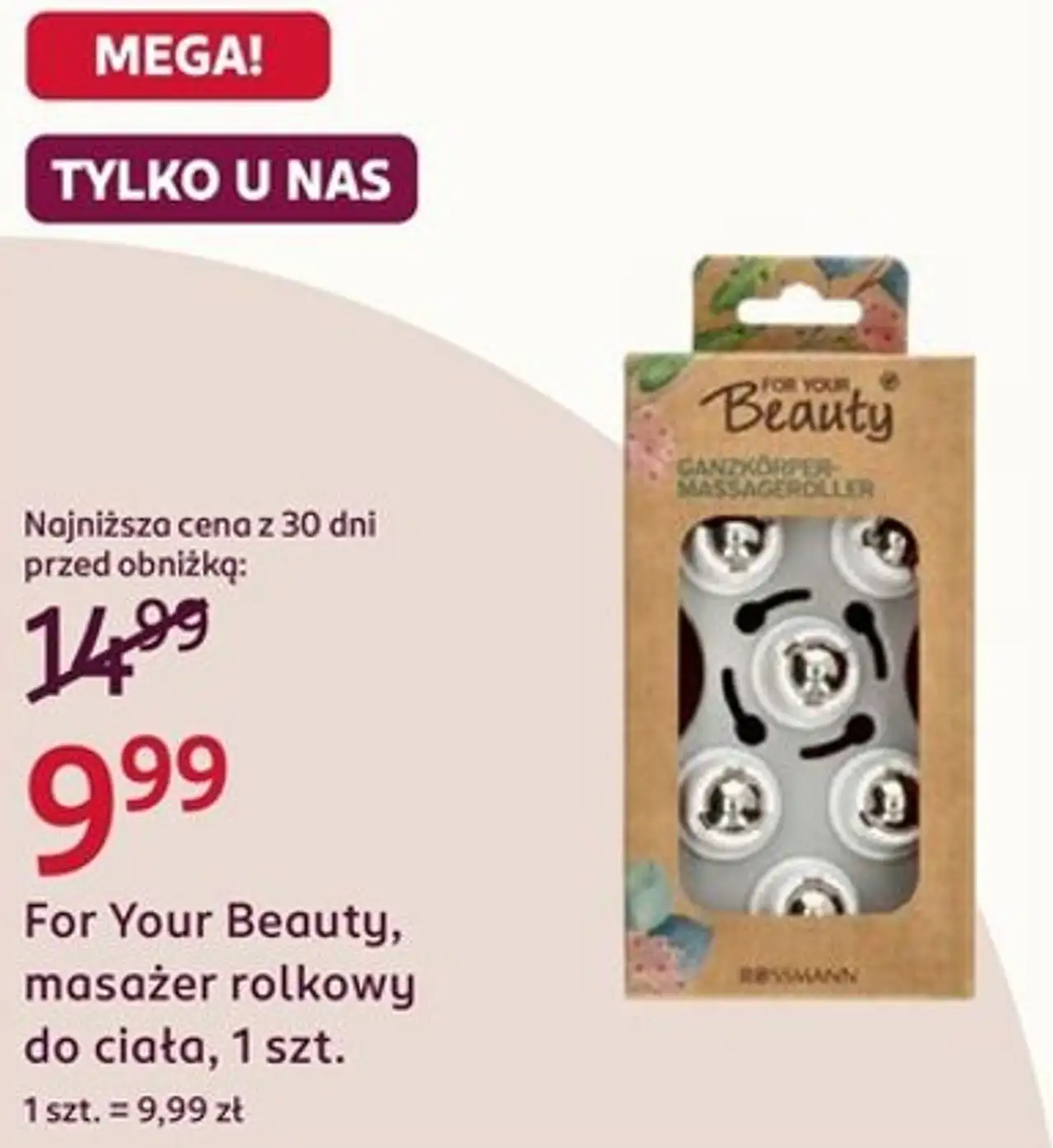 For Your Beauty, masażer rolkowy do ciała, 1 szt.