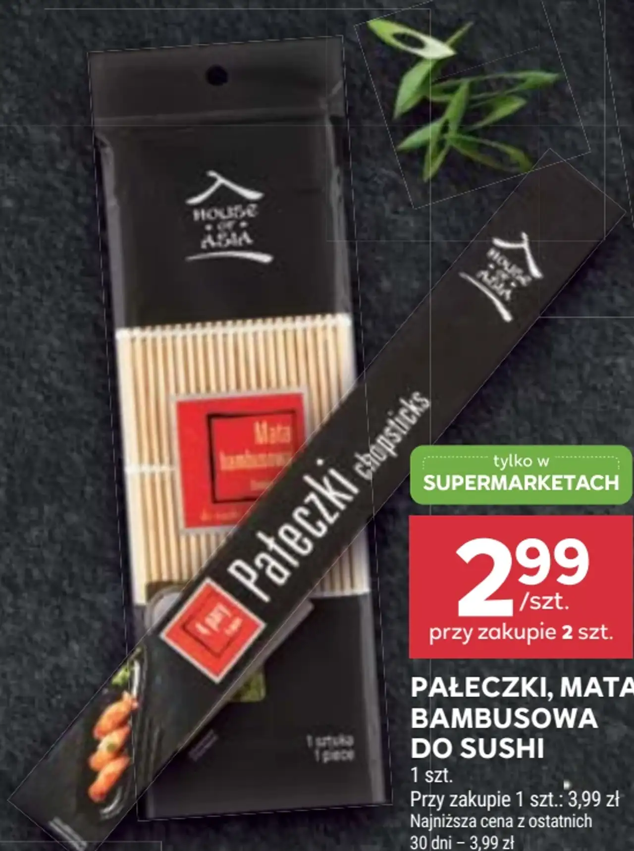 Pałeczki, mata bambusowa do sushi House of Asia