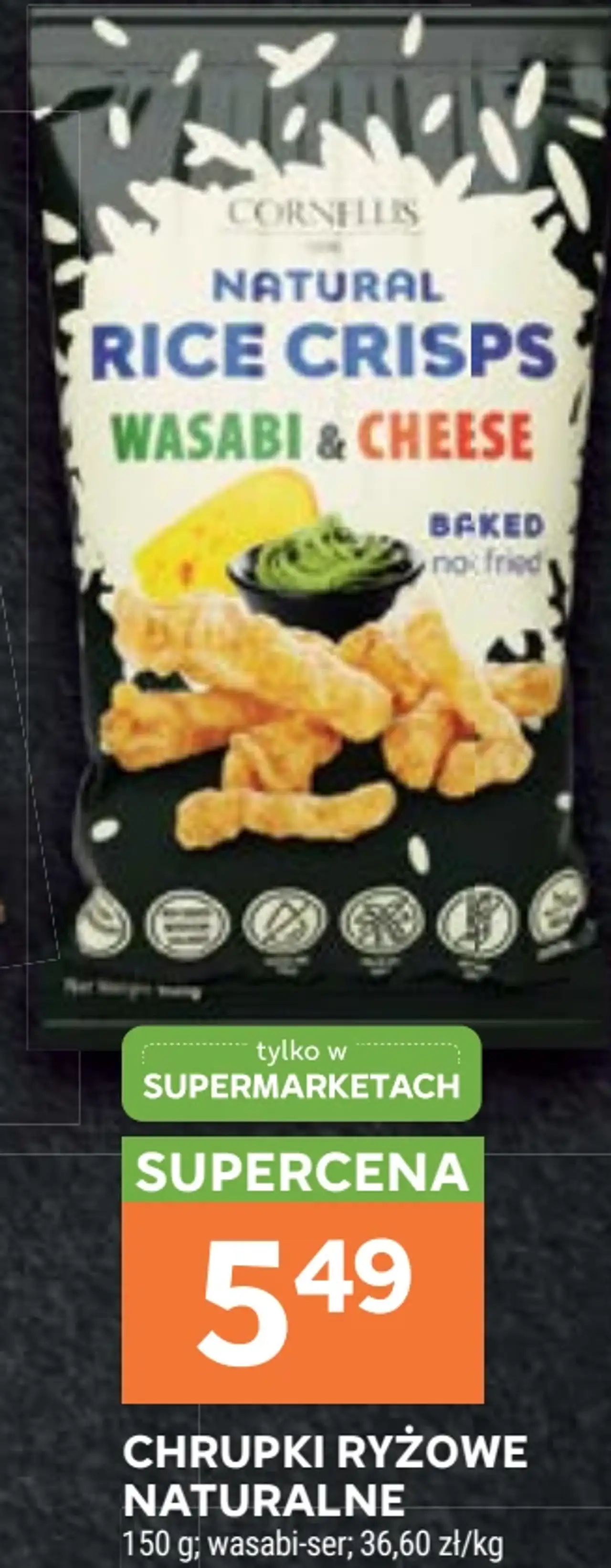 Chrupki ryżowe naturalne Cornelius Natural Rice Crisps