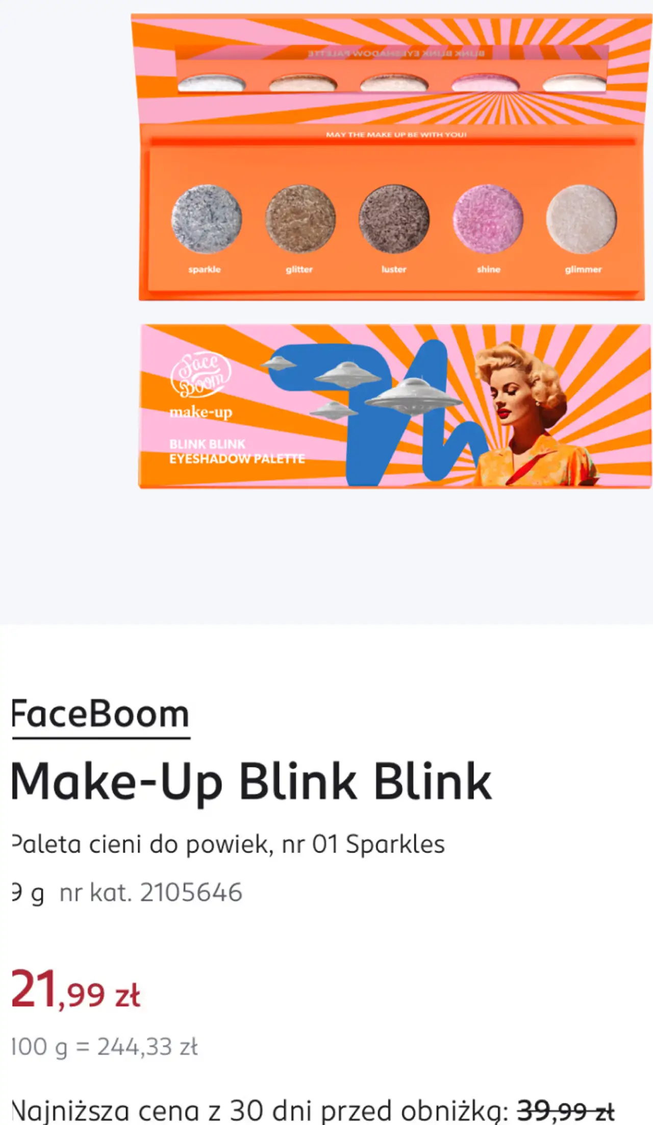 FaceBoom Make-Up Blink Blink Paleta cieni do powiek, nr 01 Sparkles