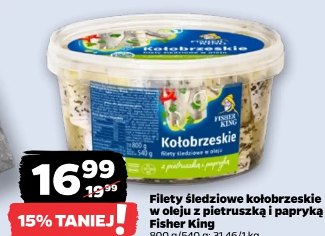 Filety śledziowe kołobrzeskie w oleju z pietruszką i papryką Fisher King
