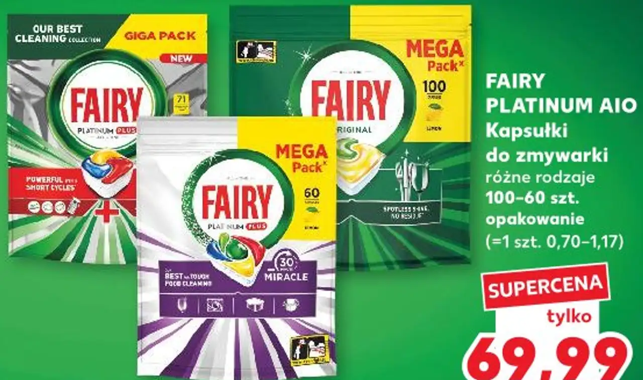 Fairy Platinum AIO Kapsułki do zmywarki różne rodzaje