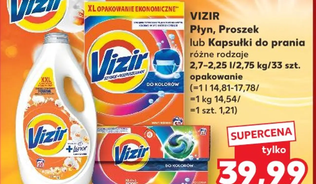 Vizir Płyn, Proszek lub Kapsułki do prania różne rodzaje