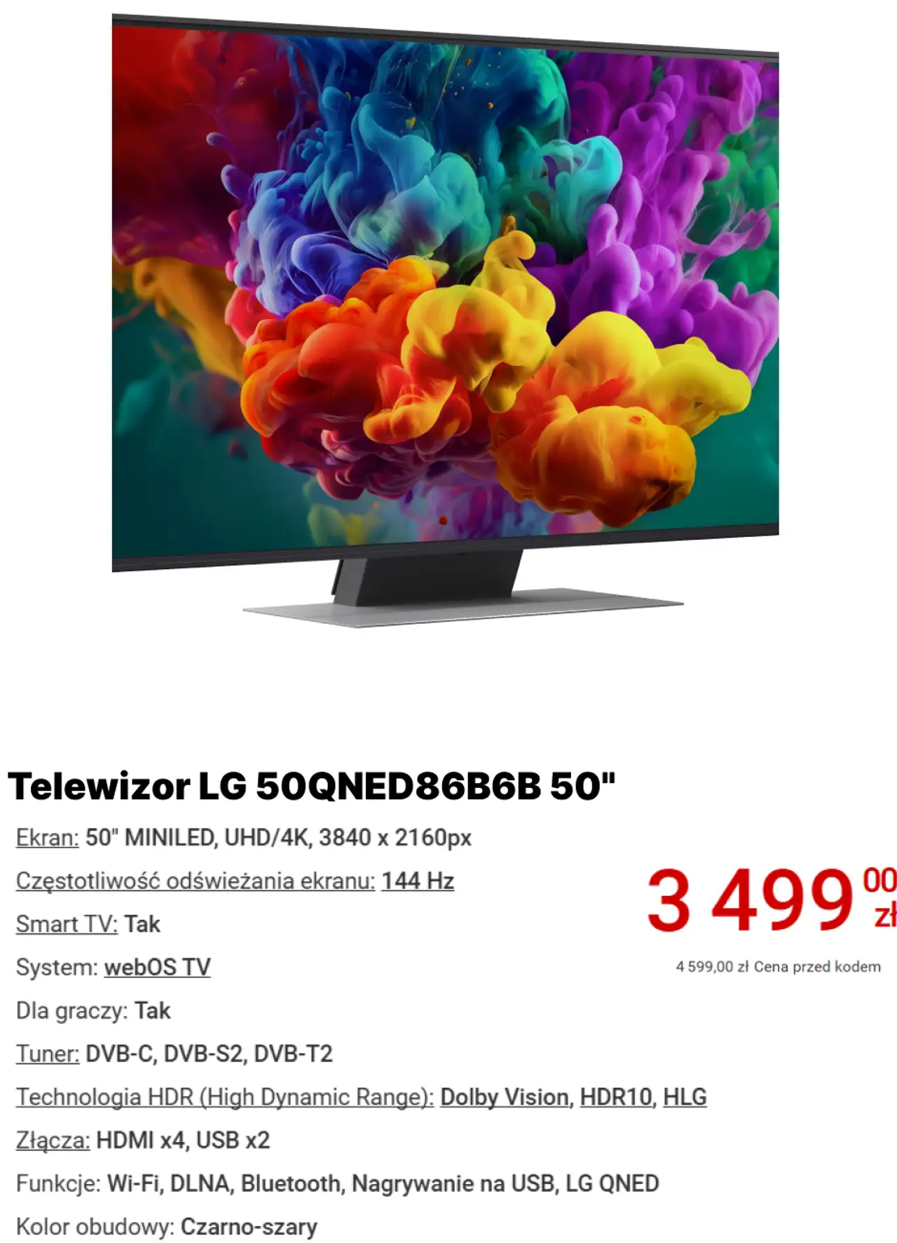 Telewizor LG 50QNED86B6B 50"