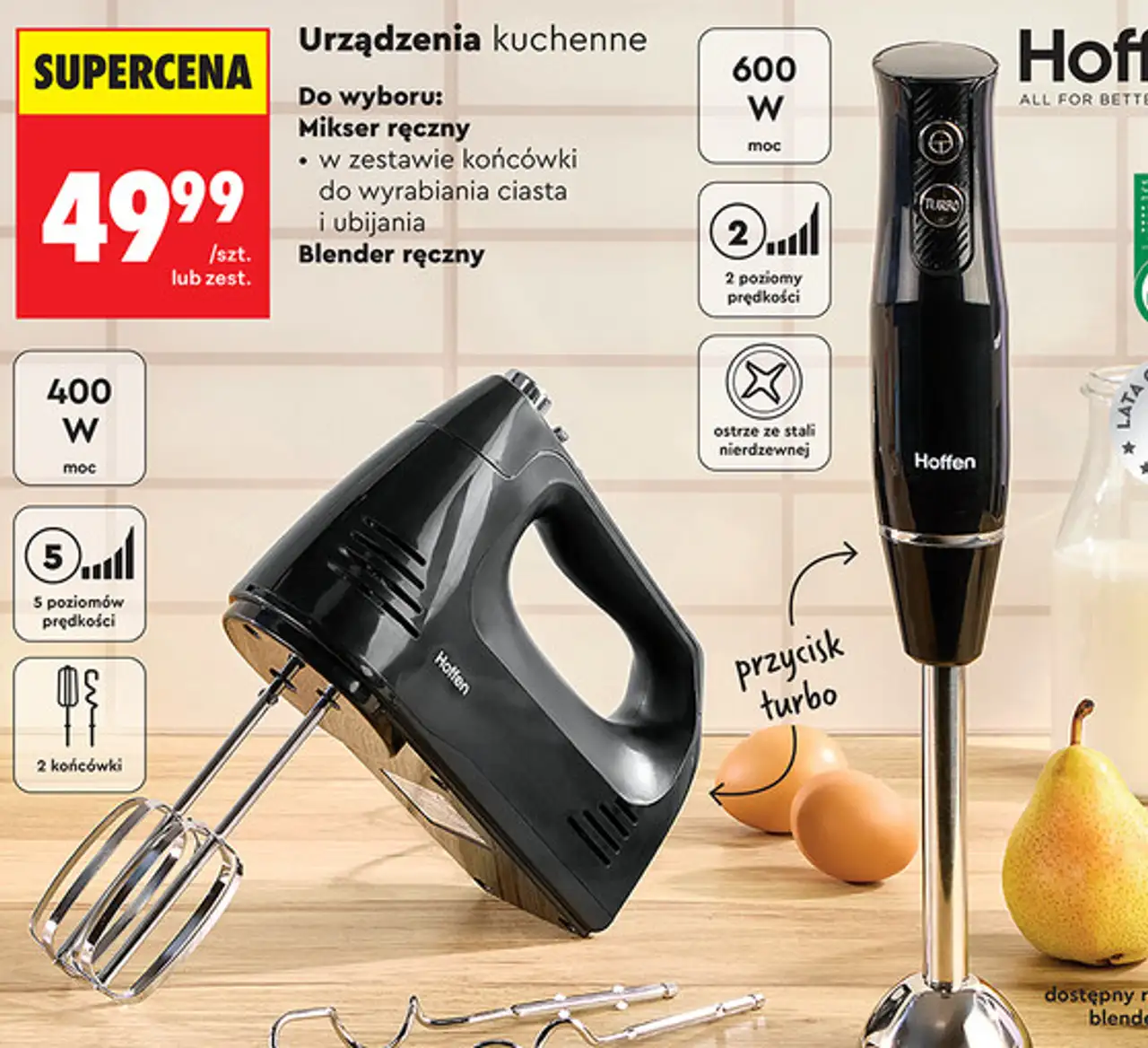 Urządzenia kuchenne Hoffen (Mikser ręczny lub Blender ręczny)