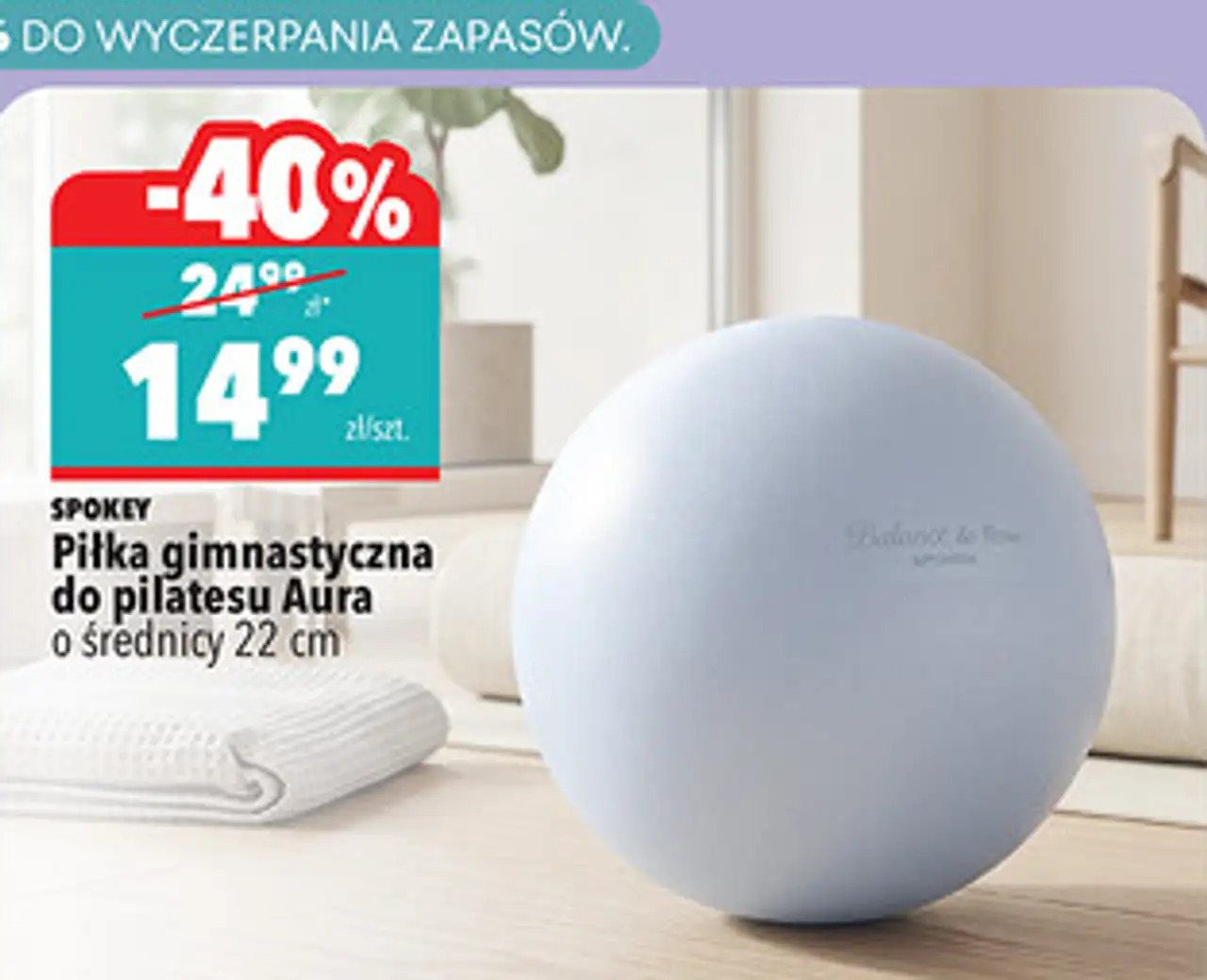 Spokey Piłka gimnastyczna do pilatesu Aura