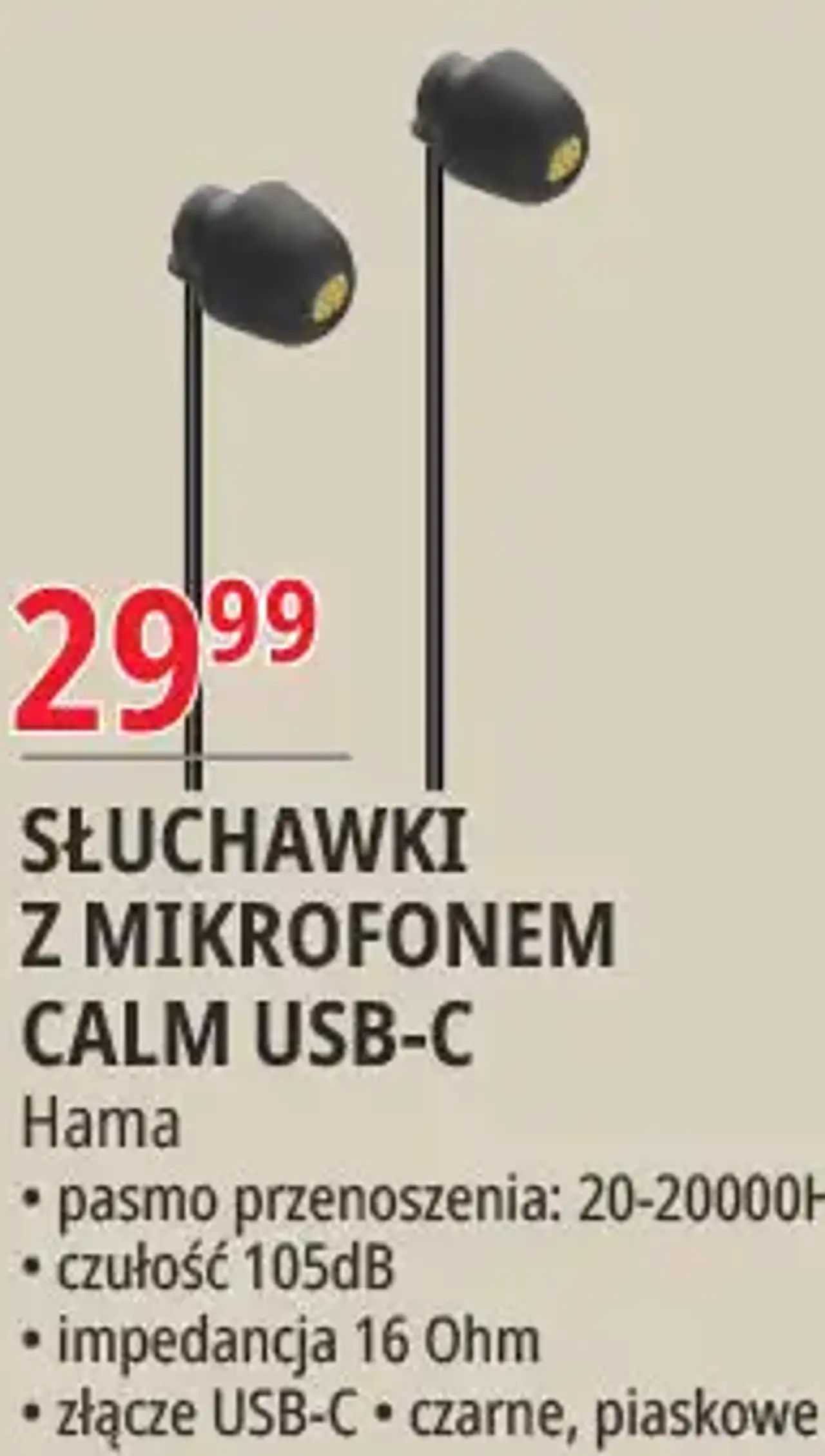 Słuchawki z mikrofonem CALM USB-C Hama