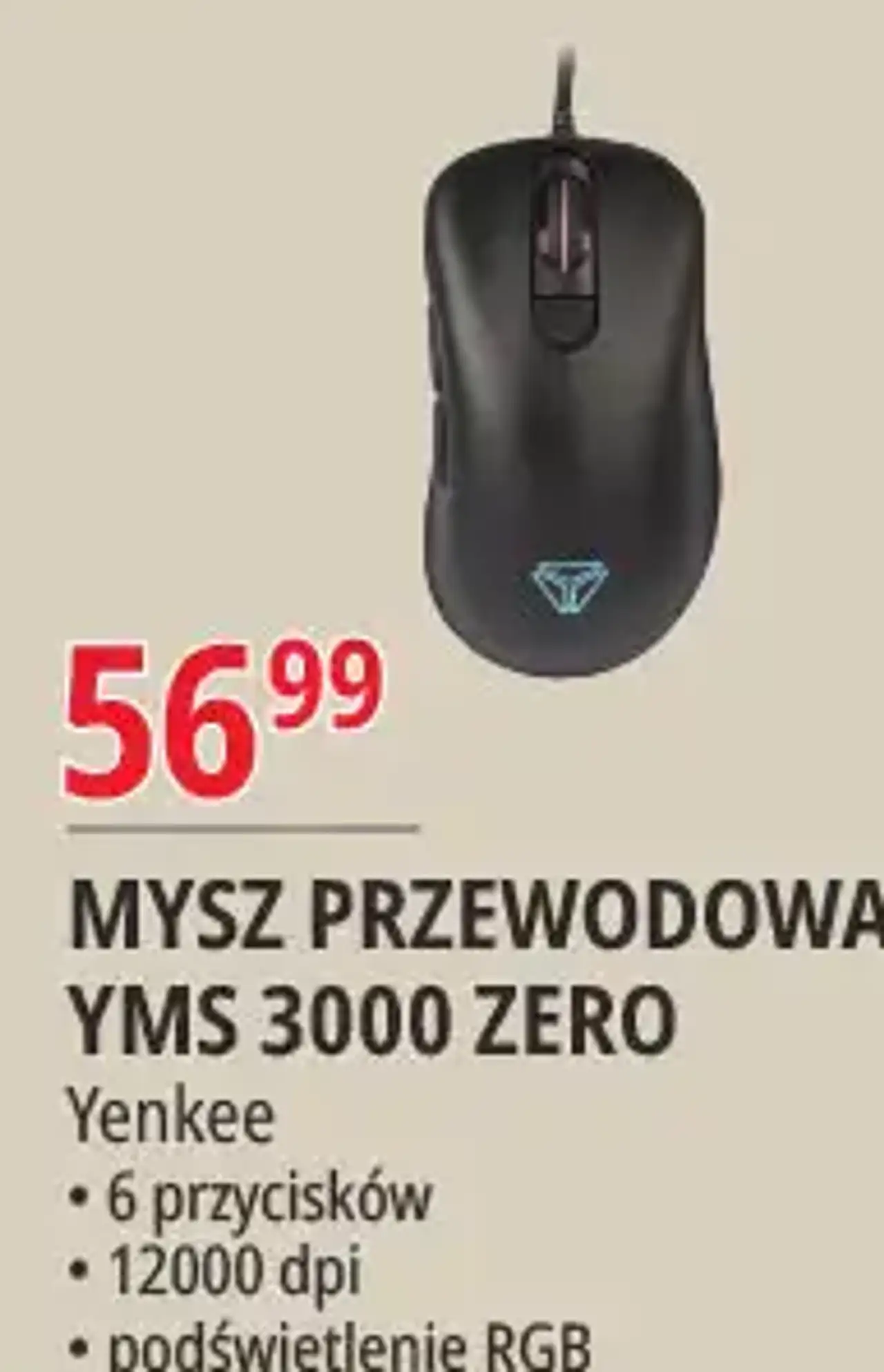 Mysz przewodowa YMS 3000 Zero Yenkee