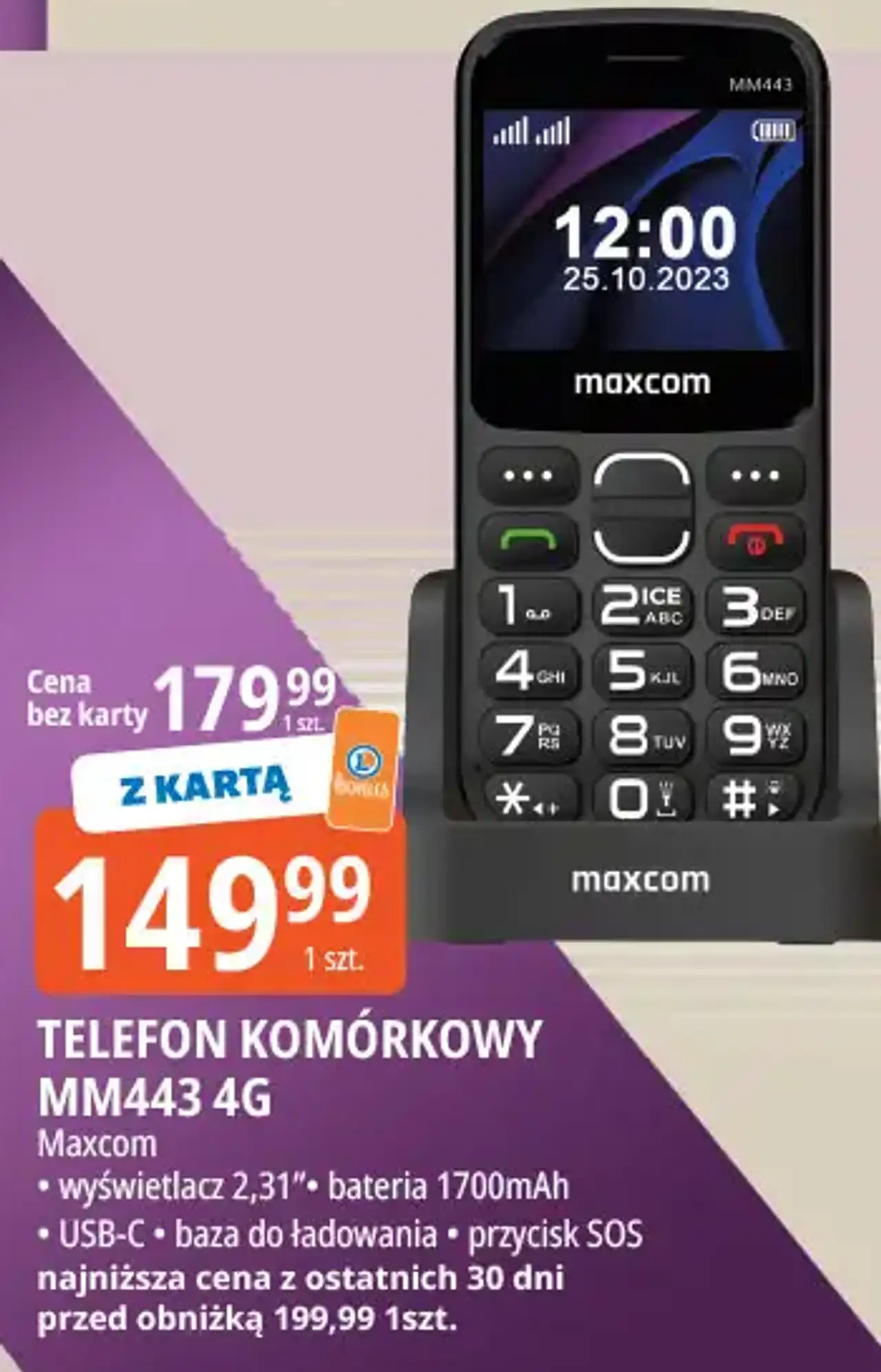 TELEFON KOMÓRKOWY MM443 4G Maxcom
