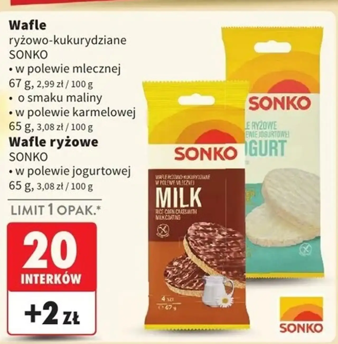 Wafle ryżowo-kukurydziane karmelowe Sonko