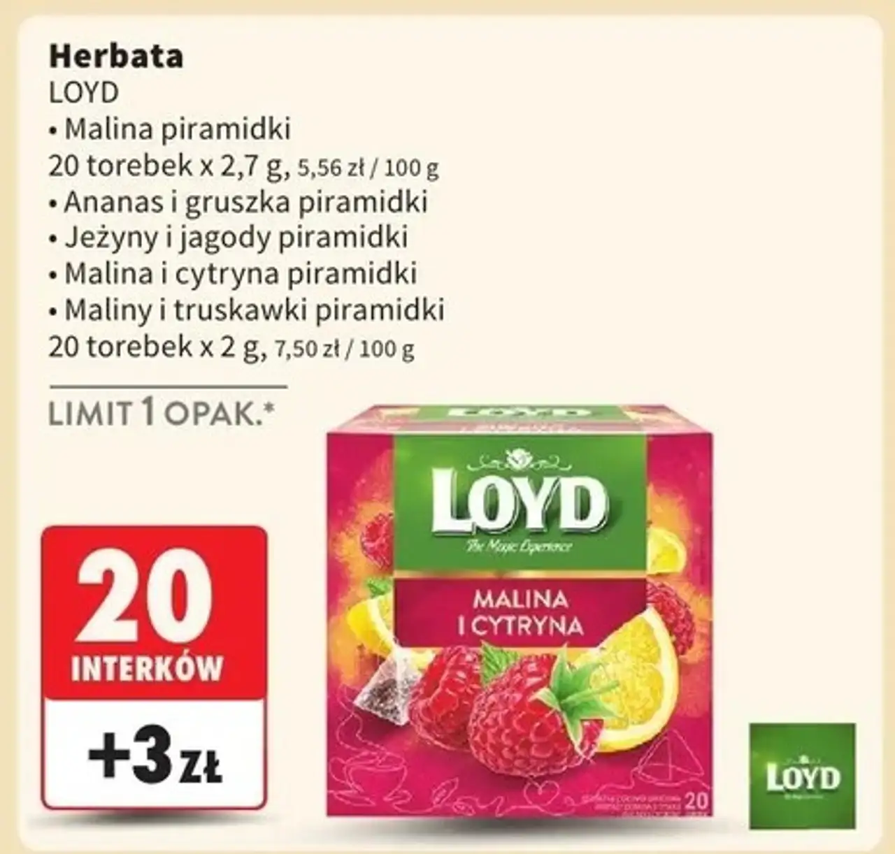 Herbata malina-truskawka Loyd Tea The Magic Experience