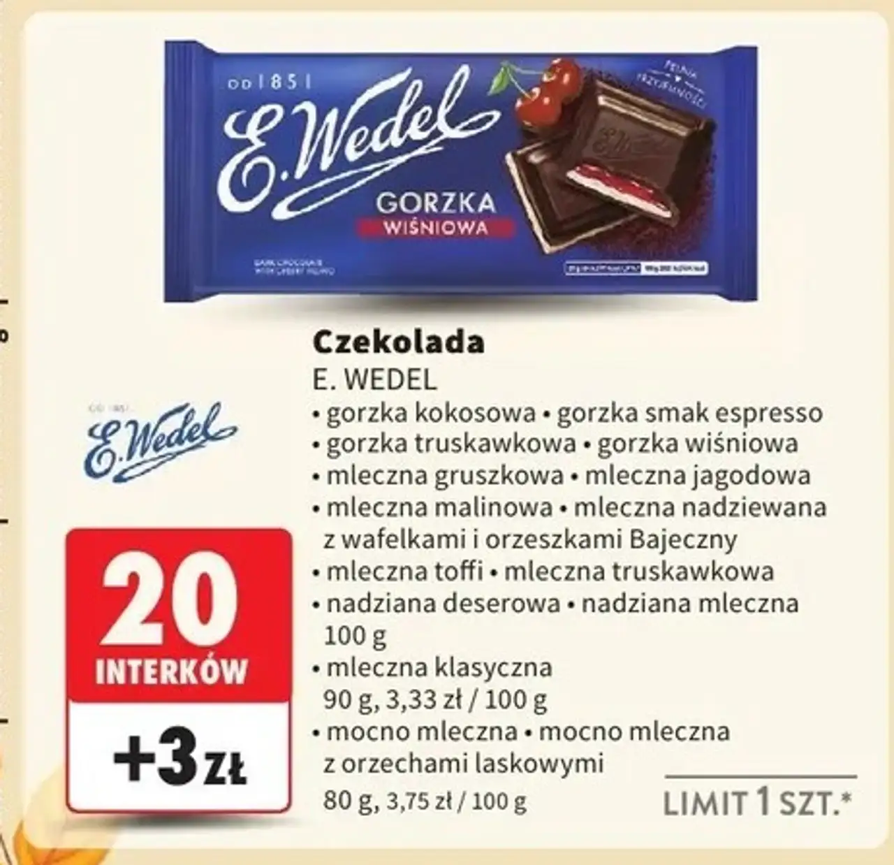 Czekolada deserowa E. Wedel