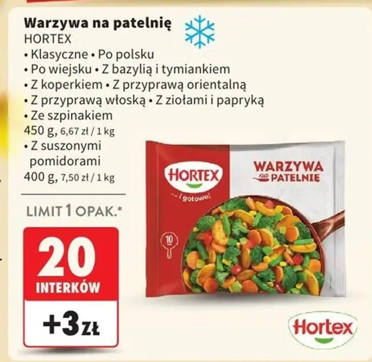 Warzywa na patelnię z suszonymi pomidorami Hortex