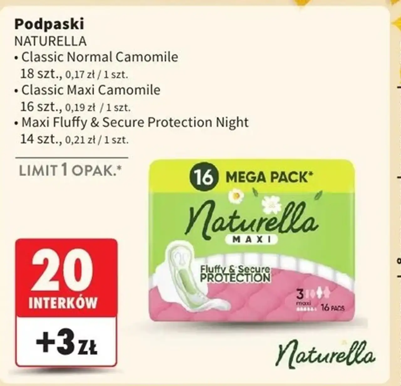 Podpaski higieniczne normal camomile Naturella Classic
