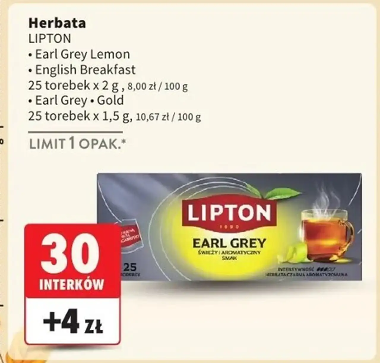 Herbata earl grey classic Lipton Special Collection