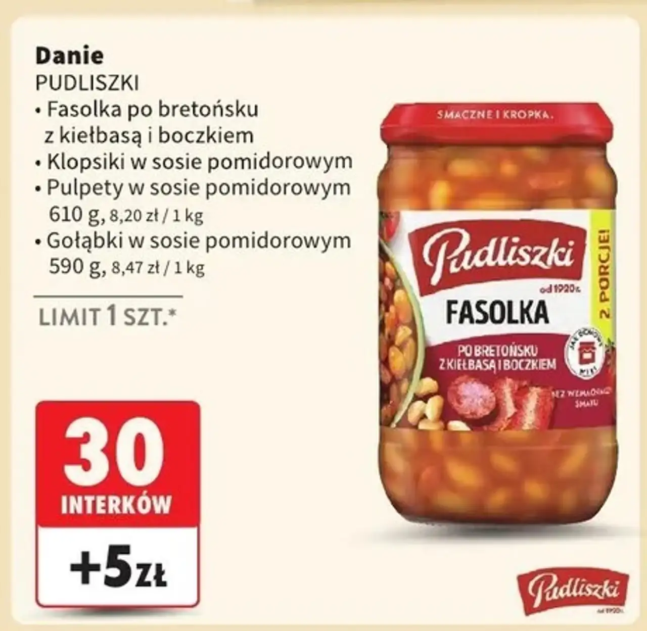 Fasolka po bretońsku z kiełbasą i boczkiem Pudliszki