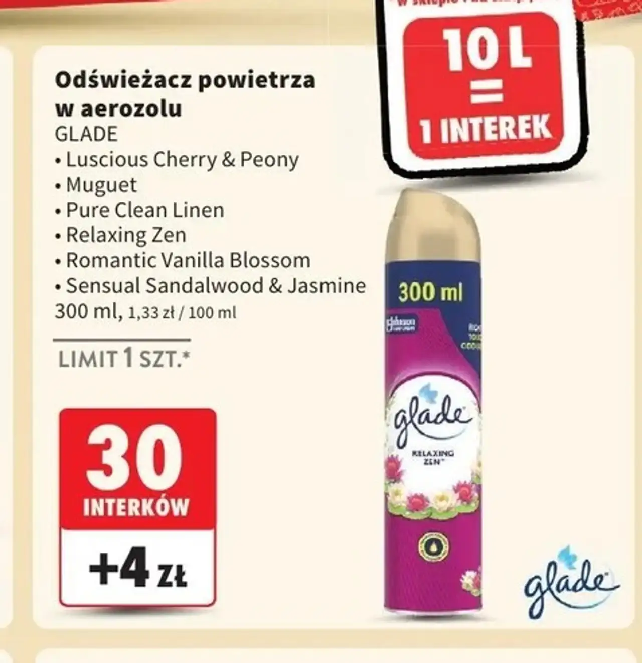 Odświeżacz powietrza sensual sandalwood & jasmine Glade By Brise