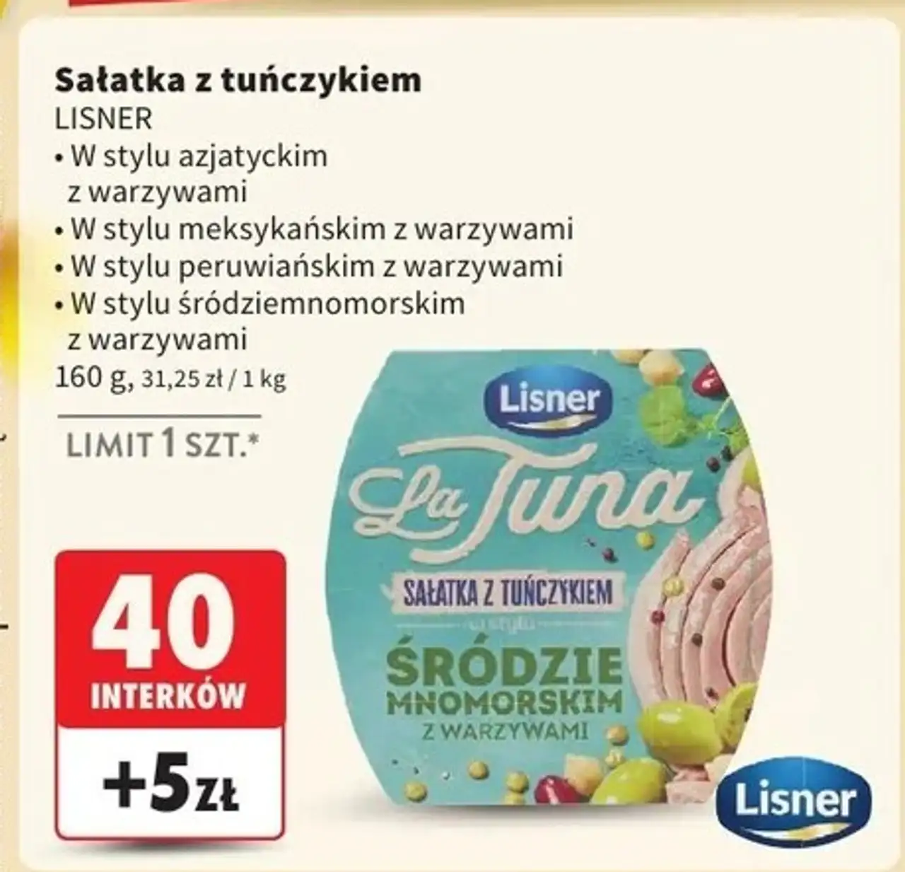 Sałatka z tuńczykiem w stylu peruwiańskim Lisner La Tuna
