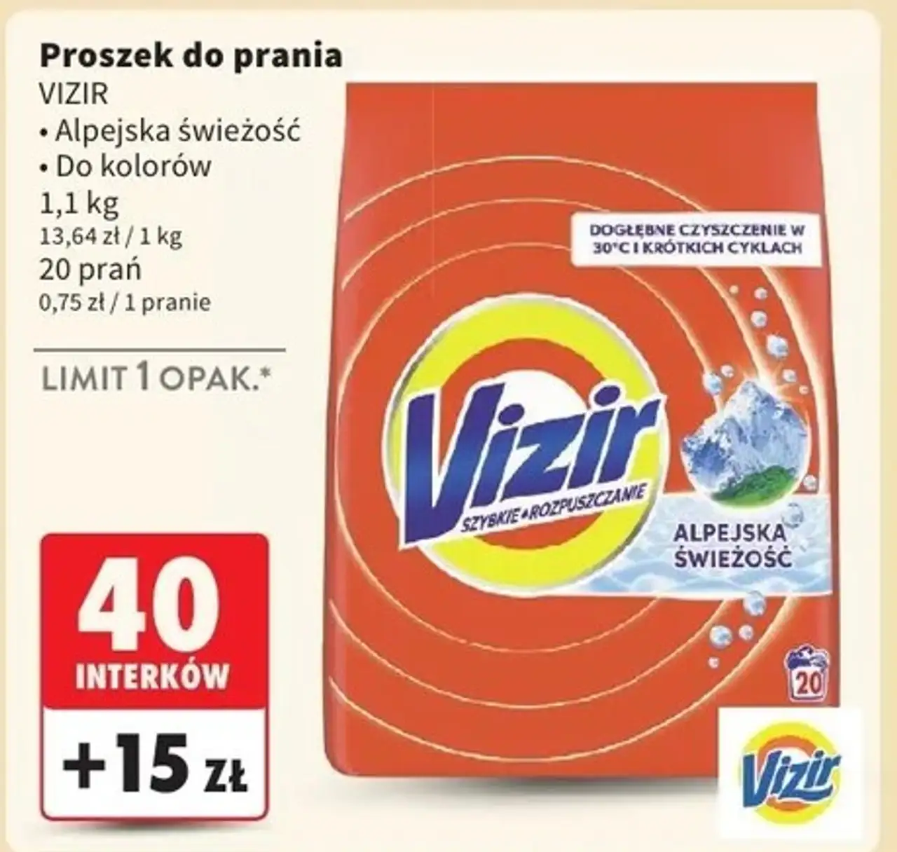 Proszek do prania alpejska świeżość Vizir