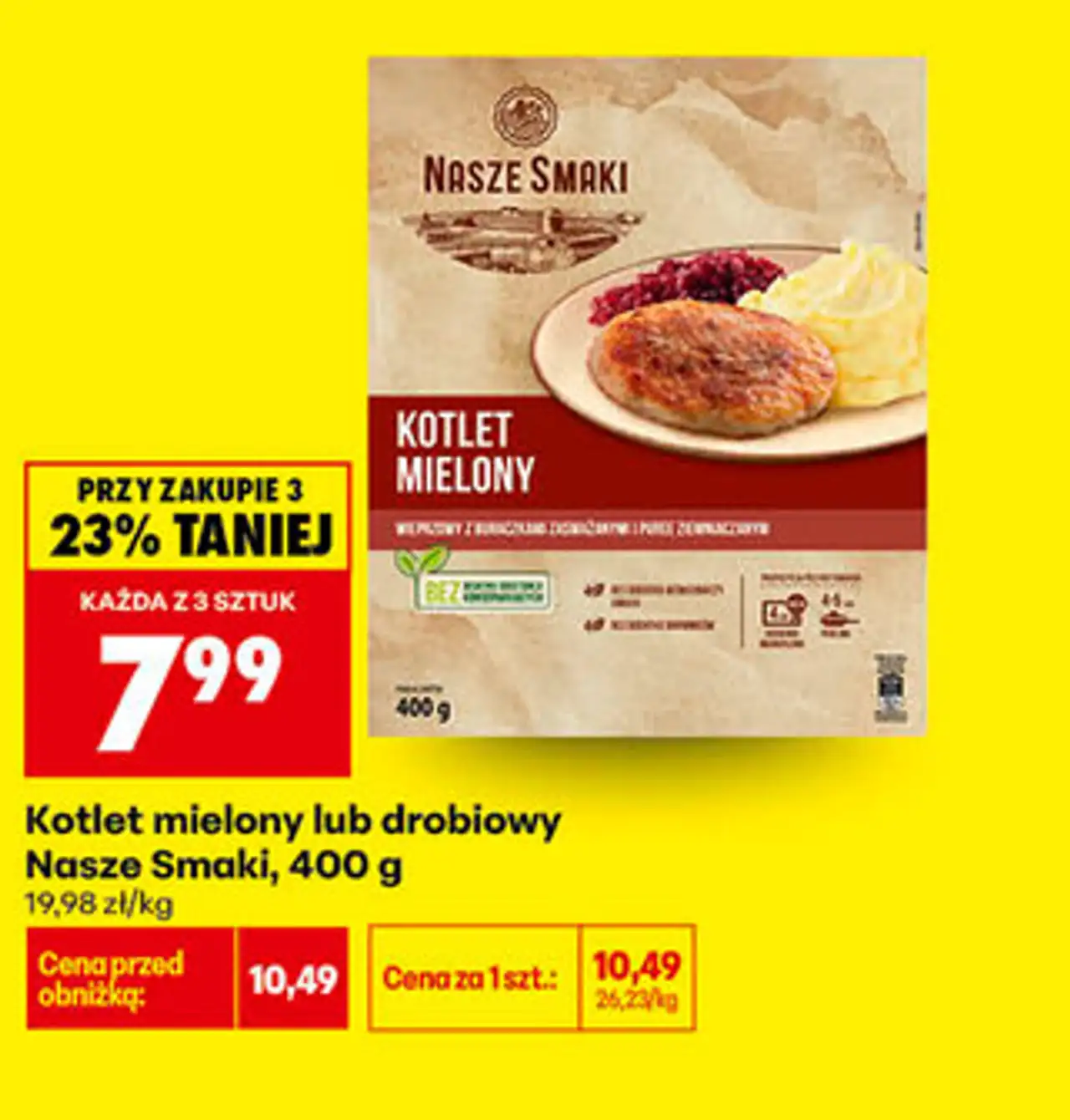 Kotlet mielony lub drobiowy Nasze Smaki, 400 g