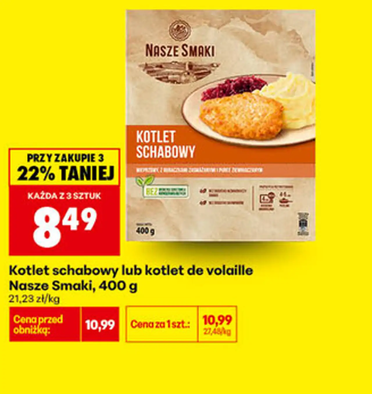 Kotlet schabowy lub kotlet de volaille Nasze Smaki, 400 g