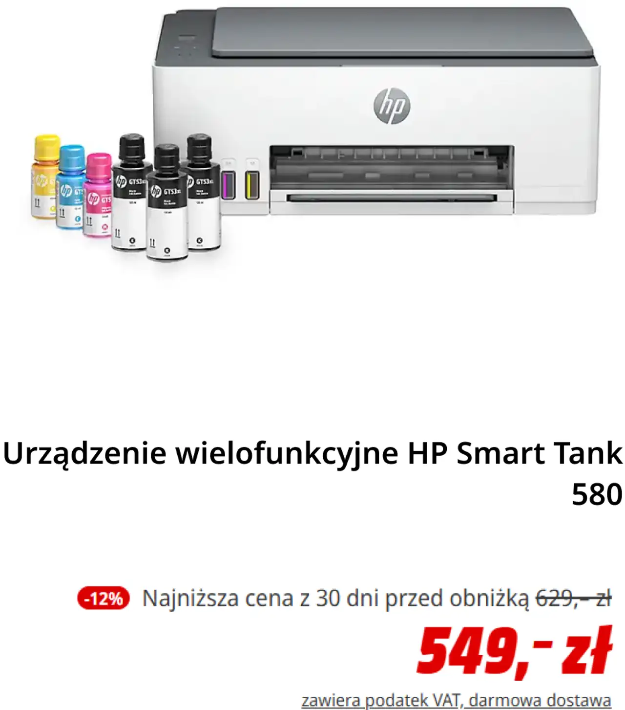 Urządzenie wielofunkcyjne HP Smart Tank 580