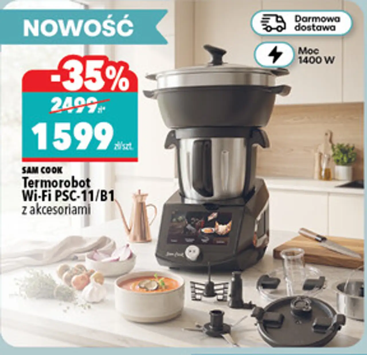 Termorobot Wi-Fi PSC-11/B1 z akcesoriami Sam Cook