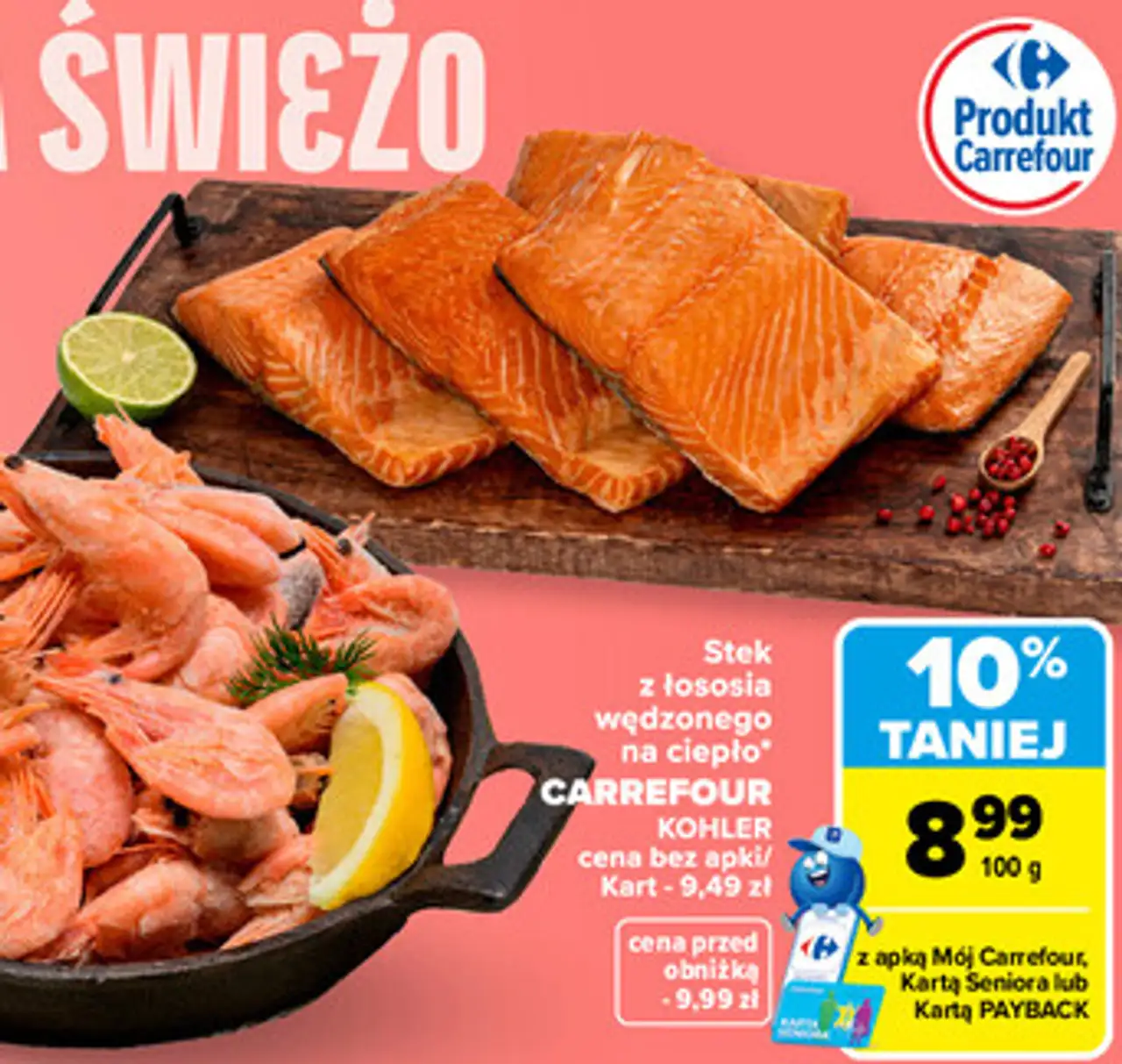Stek z łososia wędzonego na ciepło Kohler Carrefour