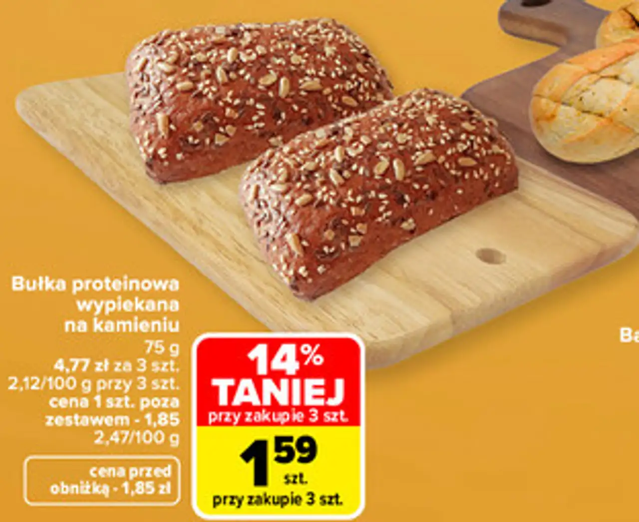 Bułka proteinowa wypiekana na kamieniu