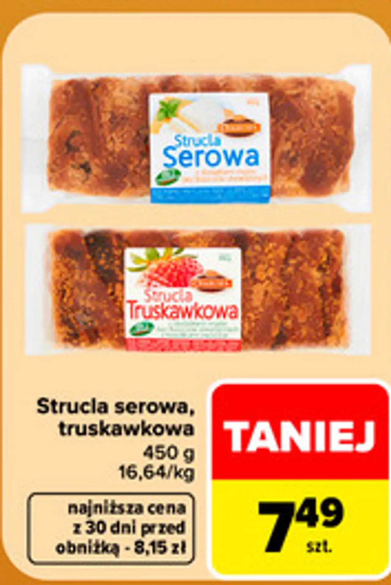 Strucla serowa, truskawkowa