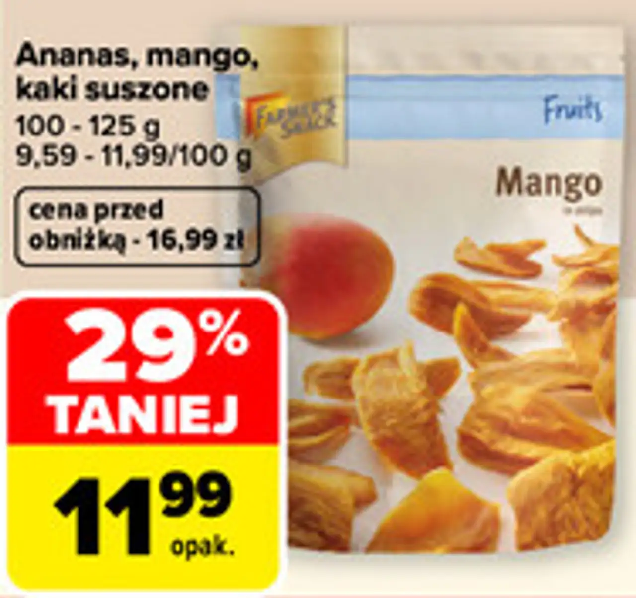 Farmer's Snack Ananas, mango, kaki suszone
